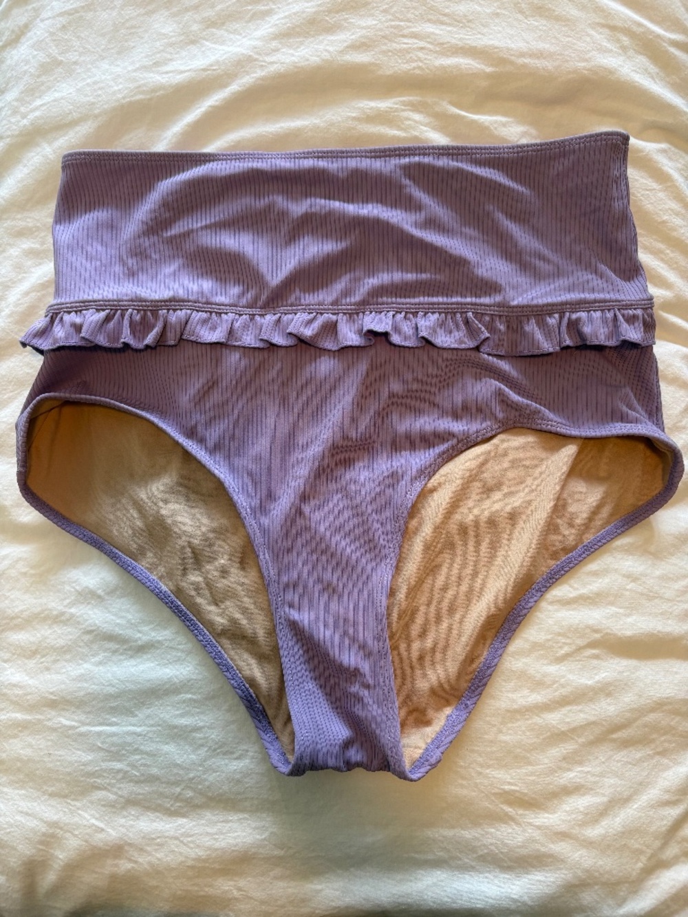 Kortni Jeane High Waist Ruffle Bikini Bottoms - Lilac
